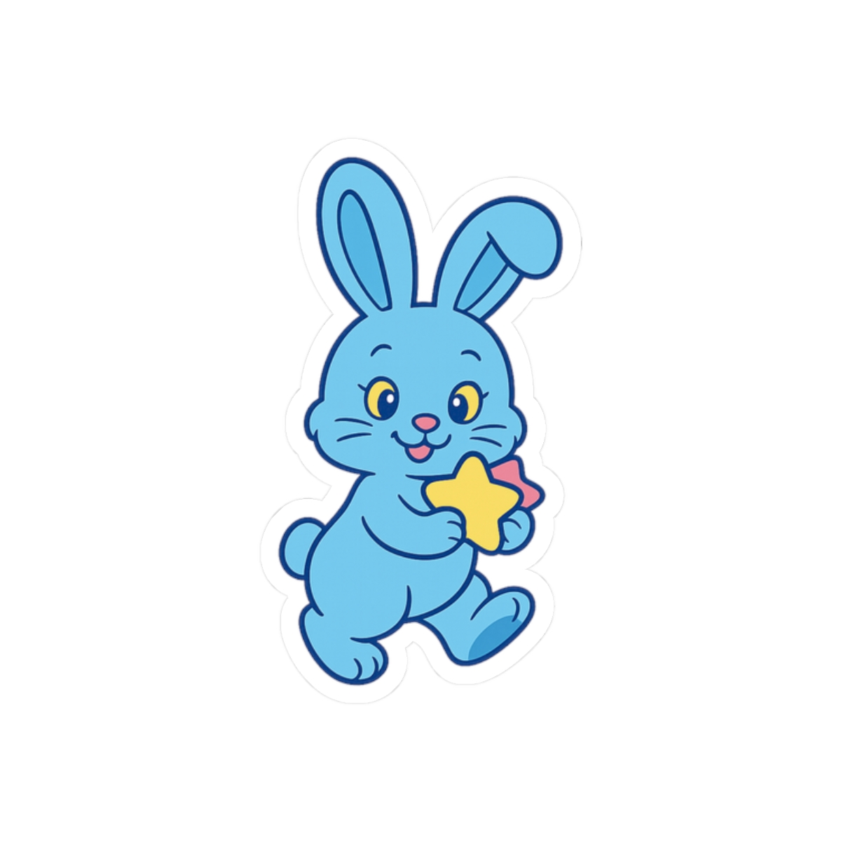 NewJeans Winter Star Bunny Cute Sticker | Blue Vinyl Decal - alternate angle 3, merchandise