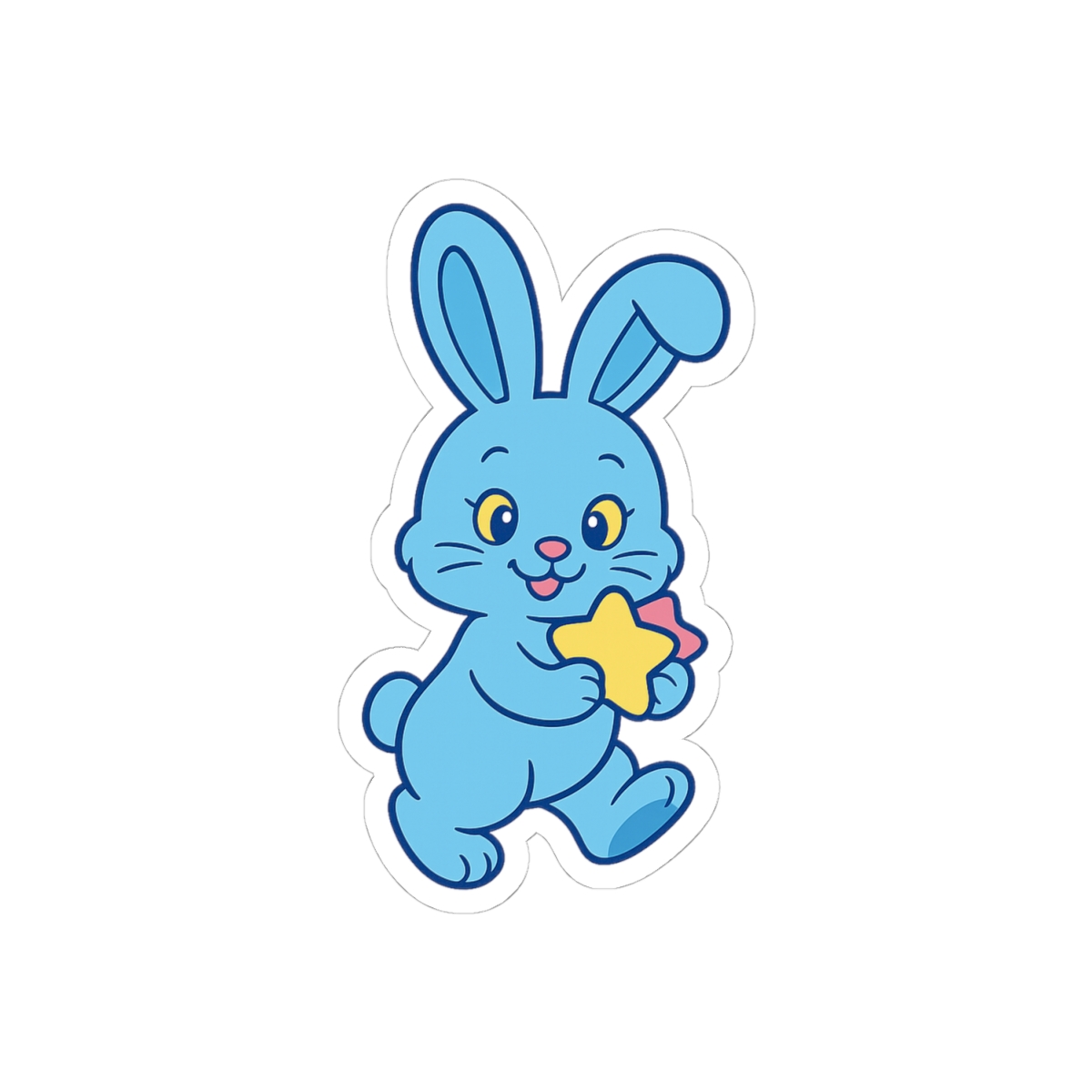 NewJeans Winter Star Bunny Cute Sticker | Blue Vinyl Decal - alternate angle 1, merchandise