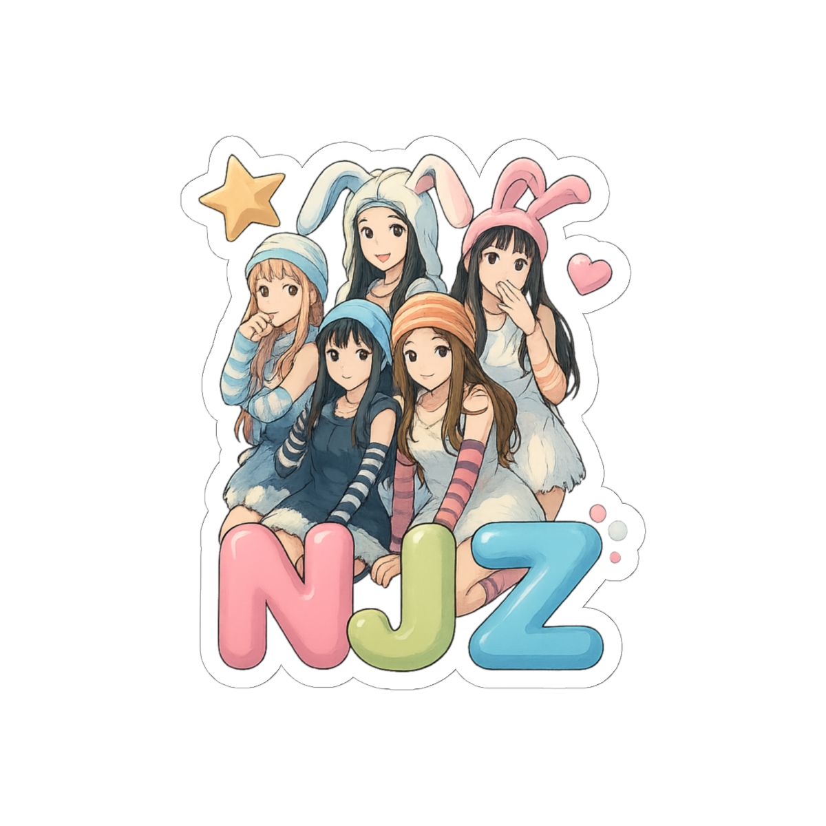 NewJeans Bunnies K-Pop Stickers | Cute Vinyl Decals