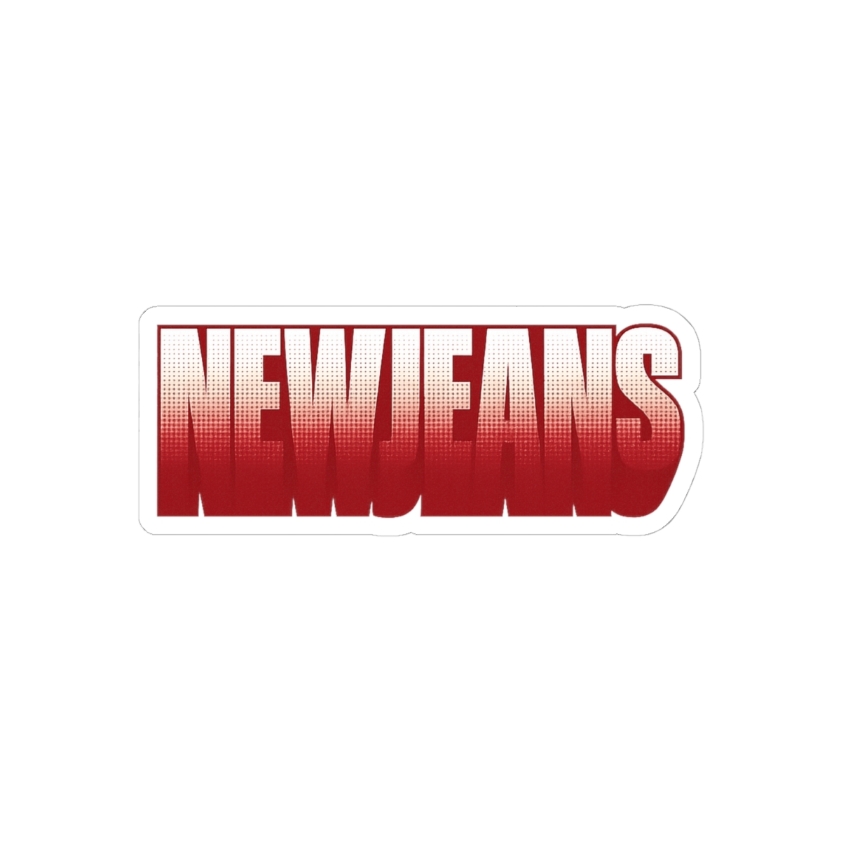 Bold Red NewJeans Logo Vinyl Sticker Decal - alternate angle 1, merchandise