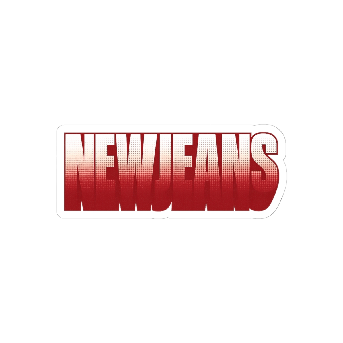 Bold Red NewJeans Logo Vinyl Sticker Decal