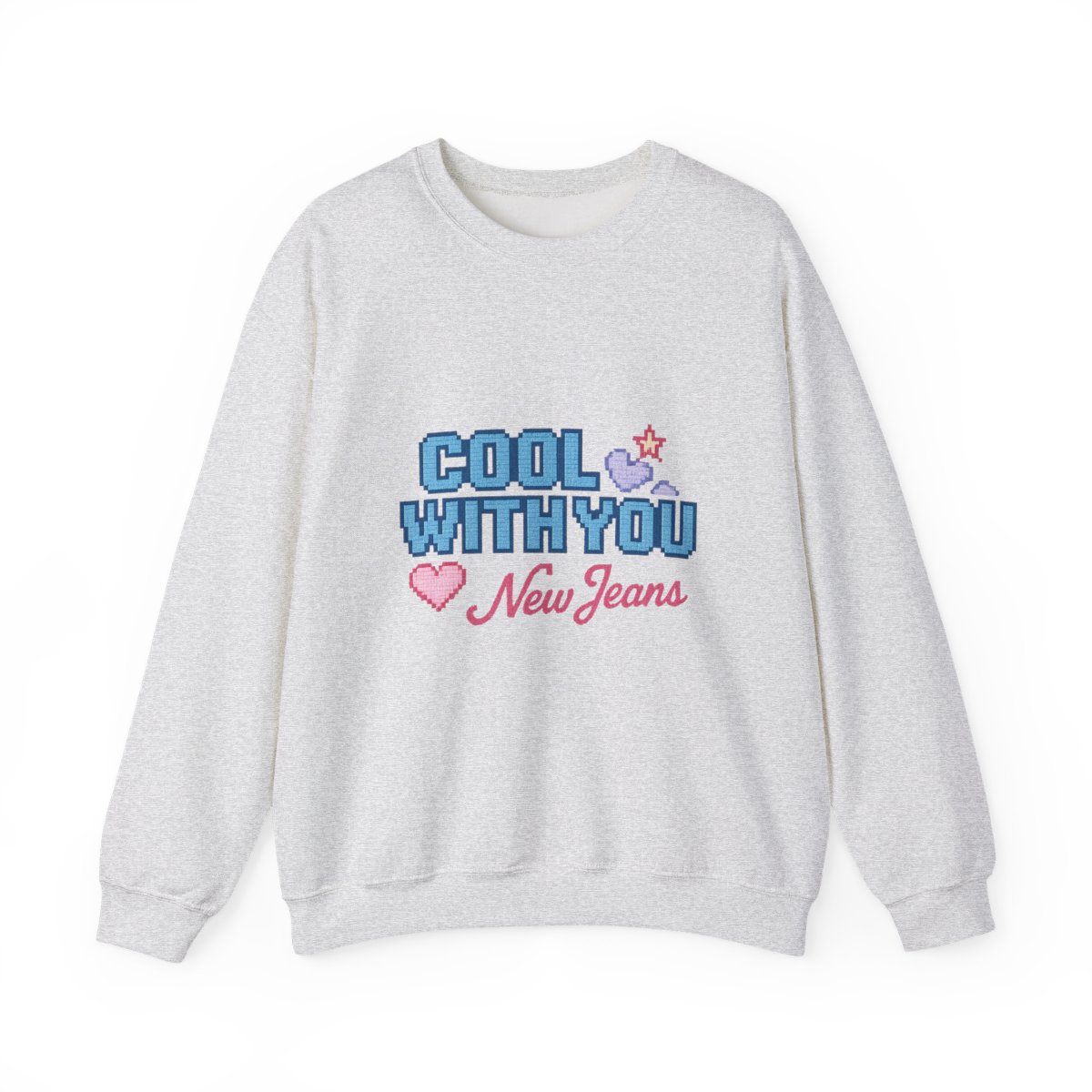 Cool With You New Jeans Pixel Heart Sweatshirt - alternate angle 5, merchandise