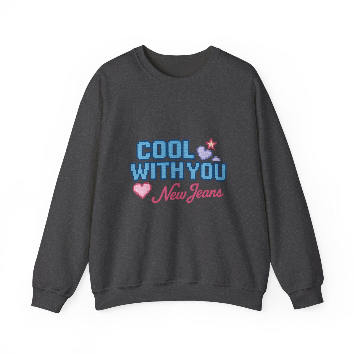 Cool With You New Jeans Pixel Heart Sweatshirt - alternate angle 3, merchandise