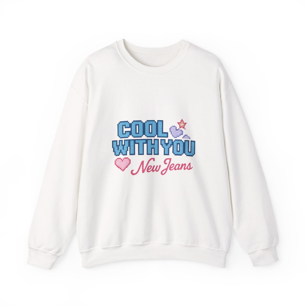 Cool With You New Jeans Pixel Heart Sweatshirt - alternate angle 4, merchandise