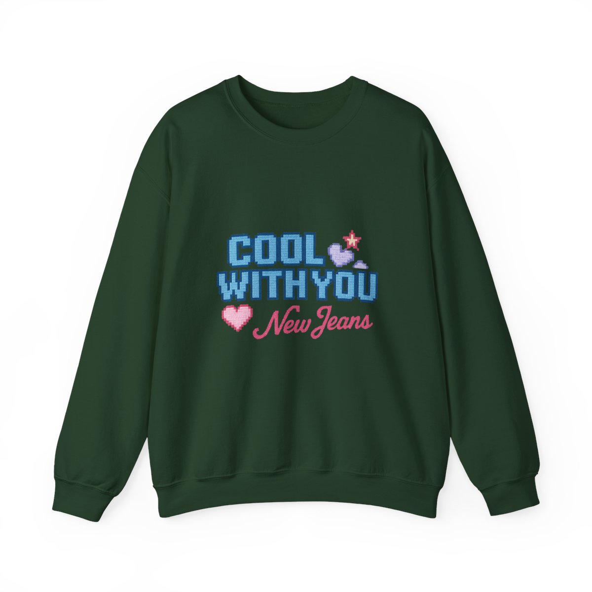 Cool With You New Jeans Pixel Heart Sweatshirt - alternate angle 2, merchandise