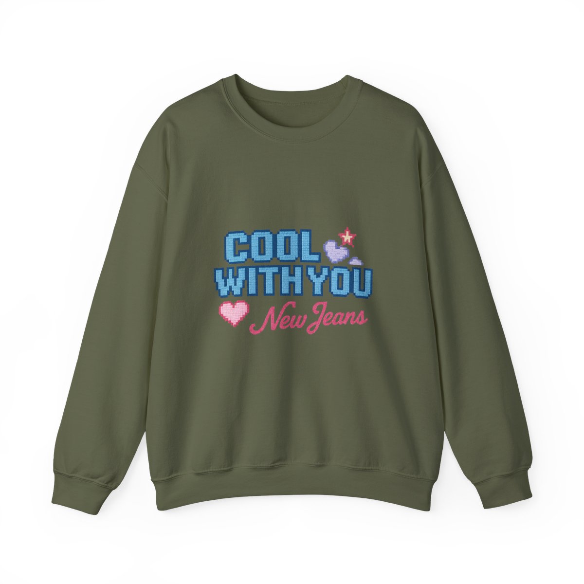 Cool With You New Jeans Pixel Heart Sweatshirt - Official Sweatshirts merchandise