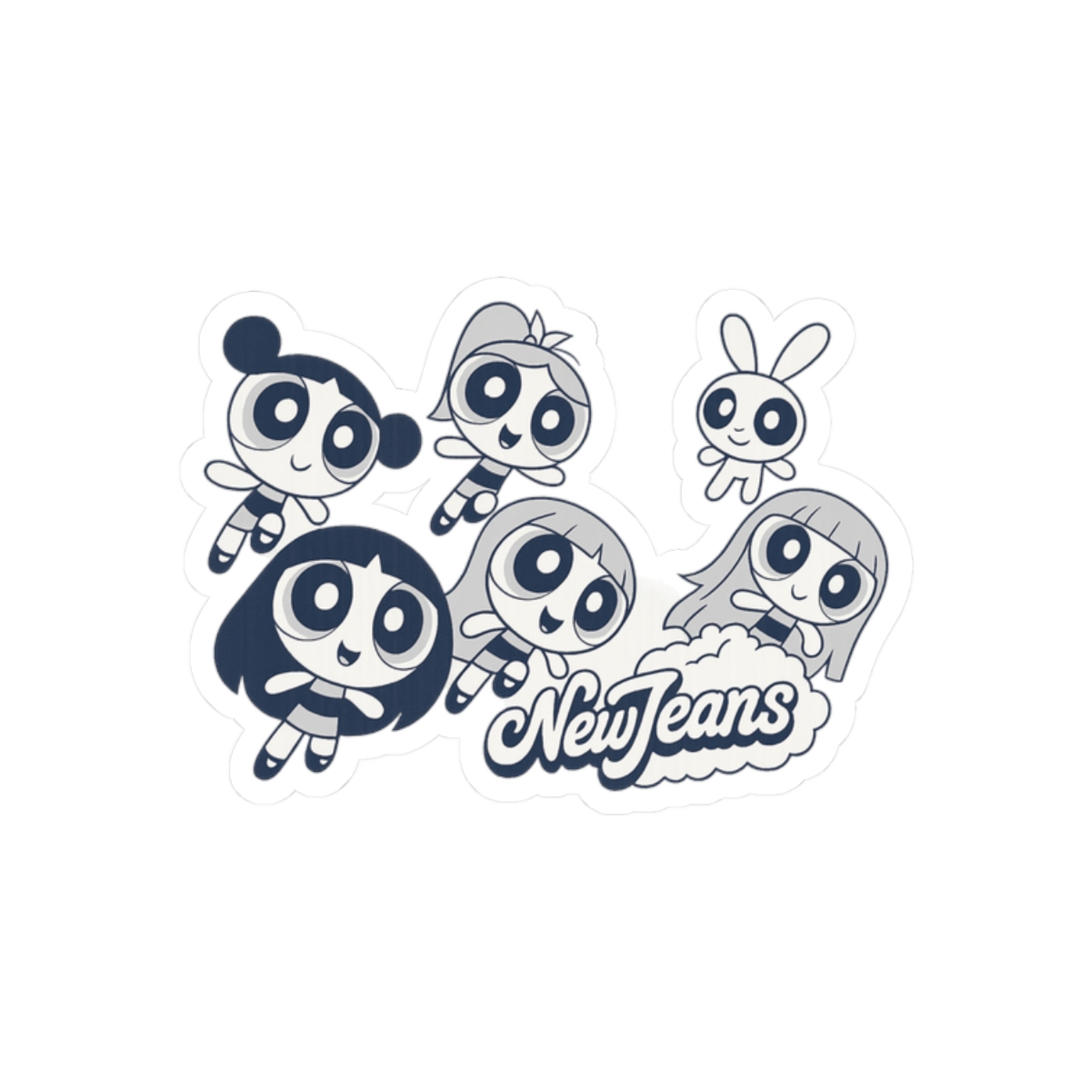 NewJeans Powerpuff Girls Get Up Crossover Stickers | Cute K-Pop Decals - alternate angle 3, merchandise