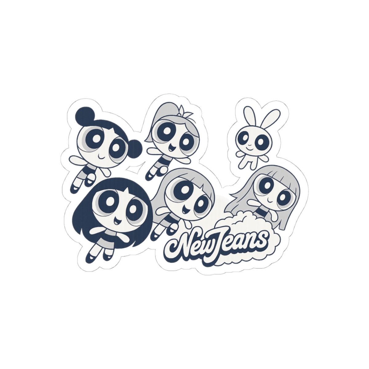 NewJeans Powerpuff Girls Get Up Crossover Stickers | Cute K-Pop Decals - alternate angle 1, merchandise