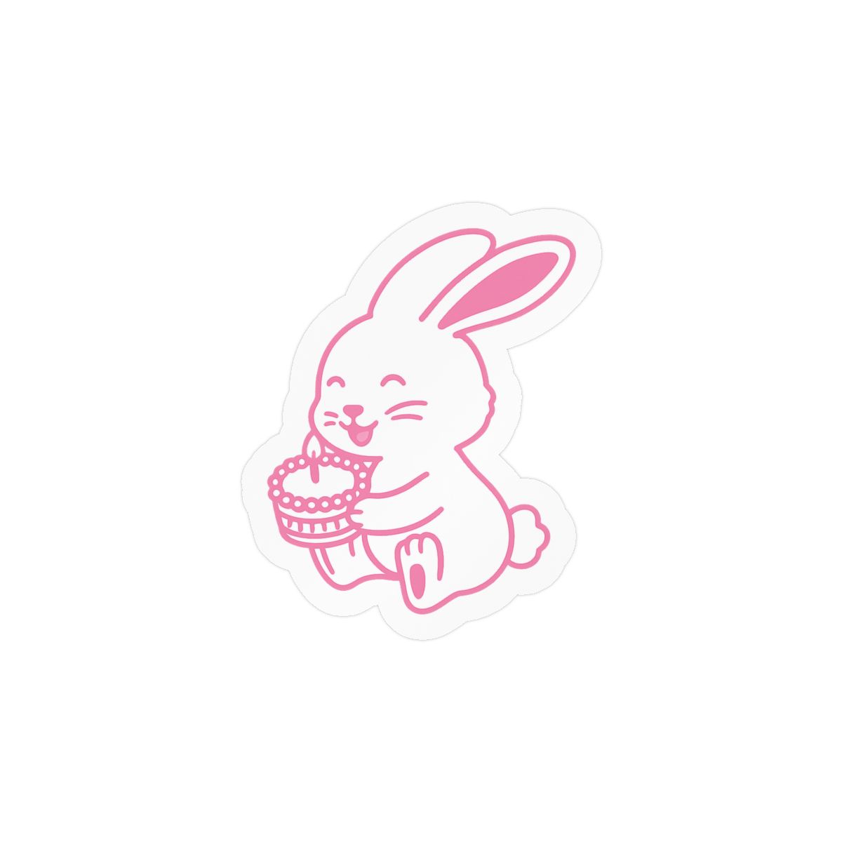 NewJeans Pink Bunny Charm | K-Pop Sticker, Vinyl Decal, Fan Gift - alternate angle 1, merchandise