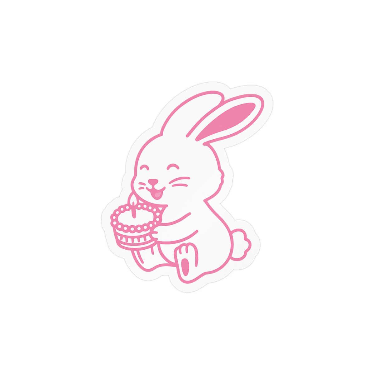 NewJeans Pink Bunny Charm | K-Pop Sticker, Vinyl Decal, Fan Gift - alternate angle 3, merchandise