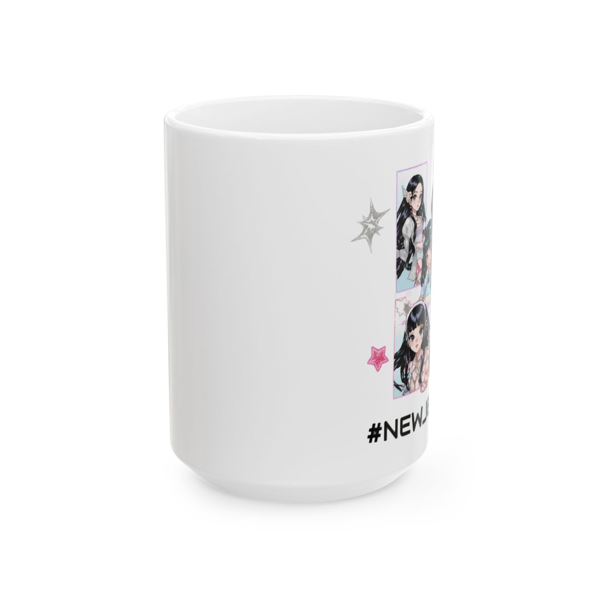 NewJeans Anime Illustration Mug | K-POP Ceramic Coffee Cup, Dishwasher-Safe - alternate angle 2, merchandise