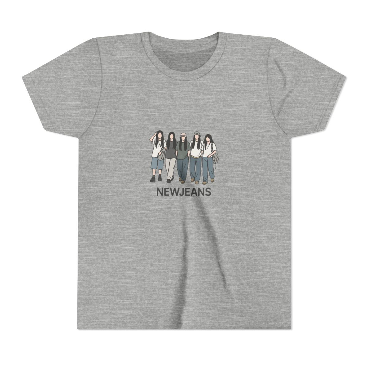 Bold NewJeans K-Pop Art Tribute Kids T-Shirt - alternate angle 3, merchandise