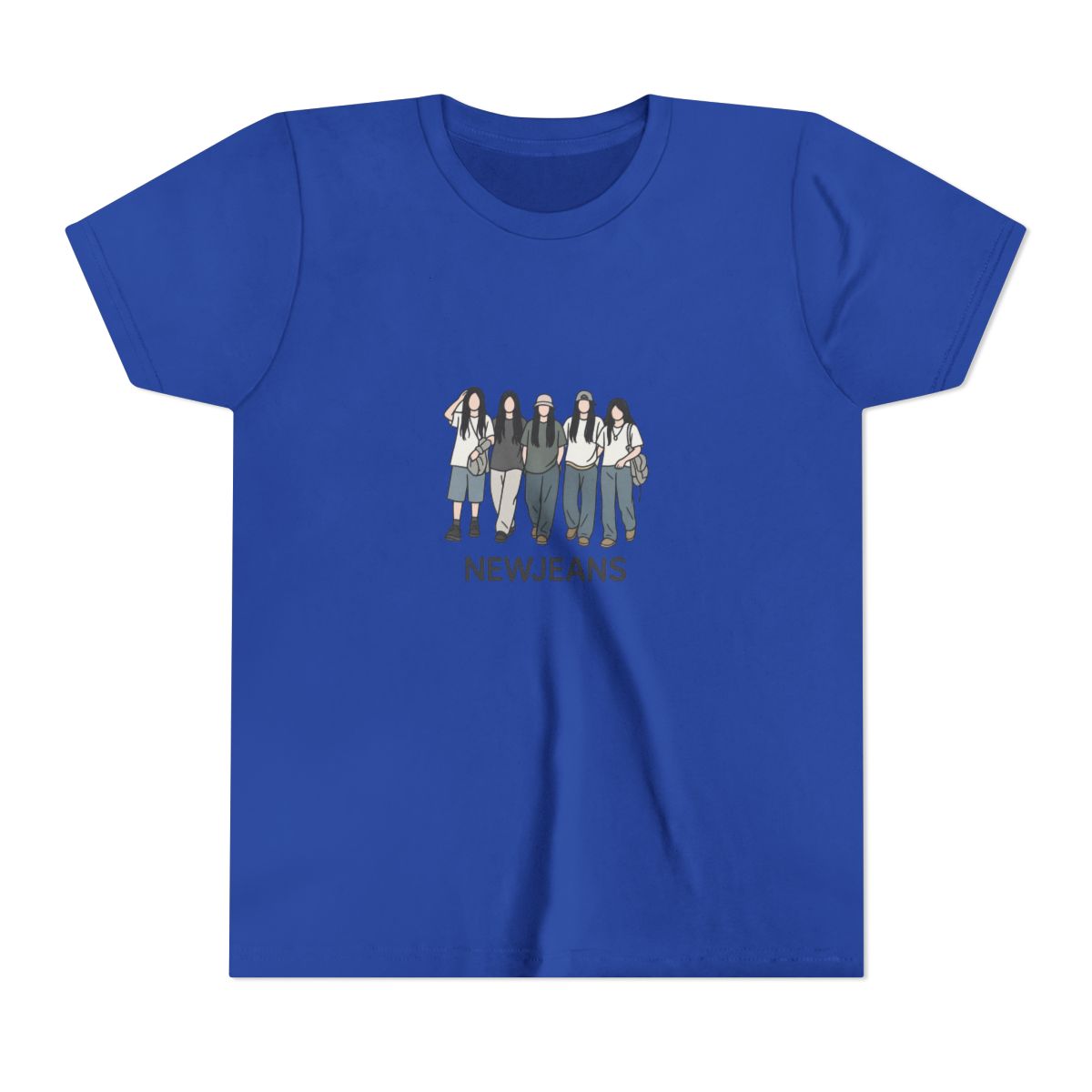 Bold NewJeans K-Pop Art Tribute Kids T-Shirt - alternate angle 4, merchandise