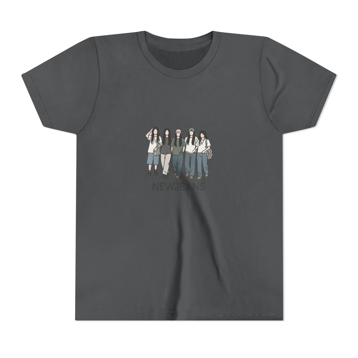 Bold NewJeans K-Pop Art Tribute Kids T-Shirt - alternate angle 5, merchandise