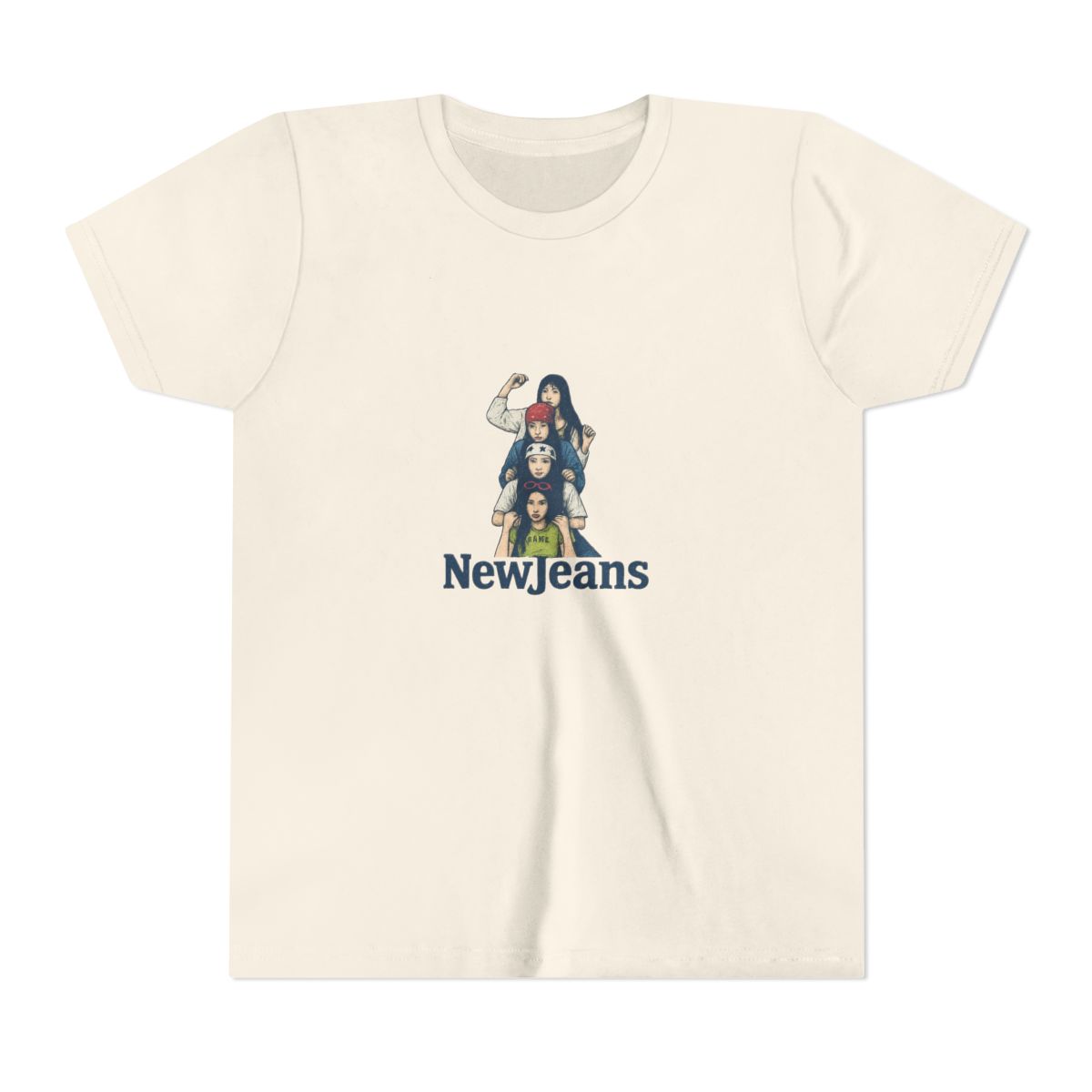 Iconic NewJeans Album Cover K-Pop Kids T-Shirt - alternate angle 3, merchandise
