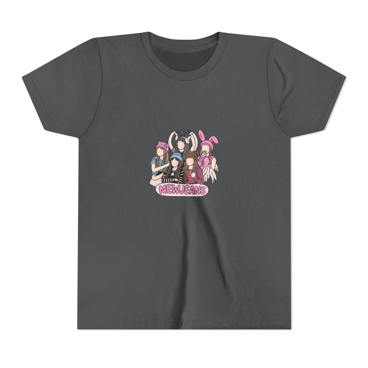 Iconic NewJeans K-Pop Art Graphic Kids T-Shirt - alternate angle 5, merchandise