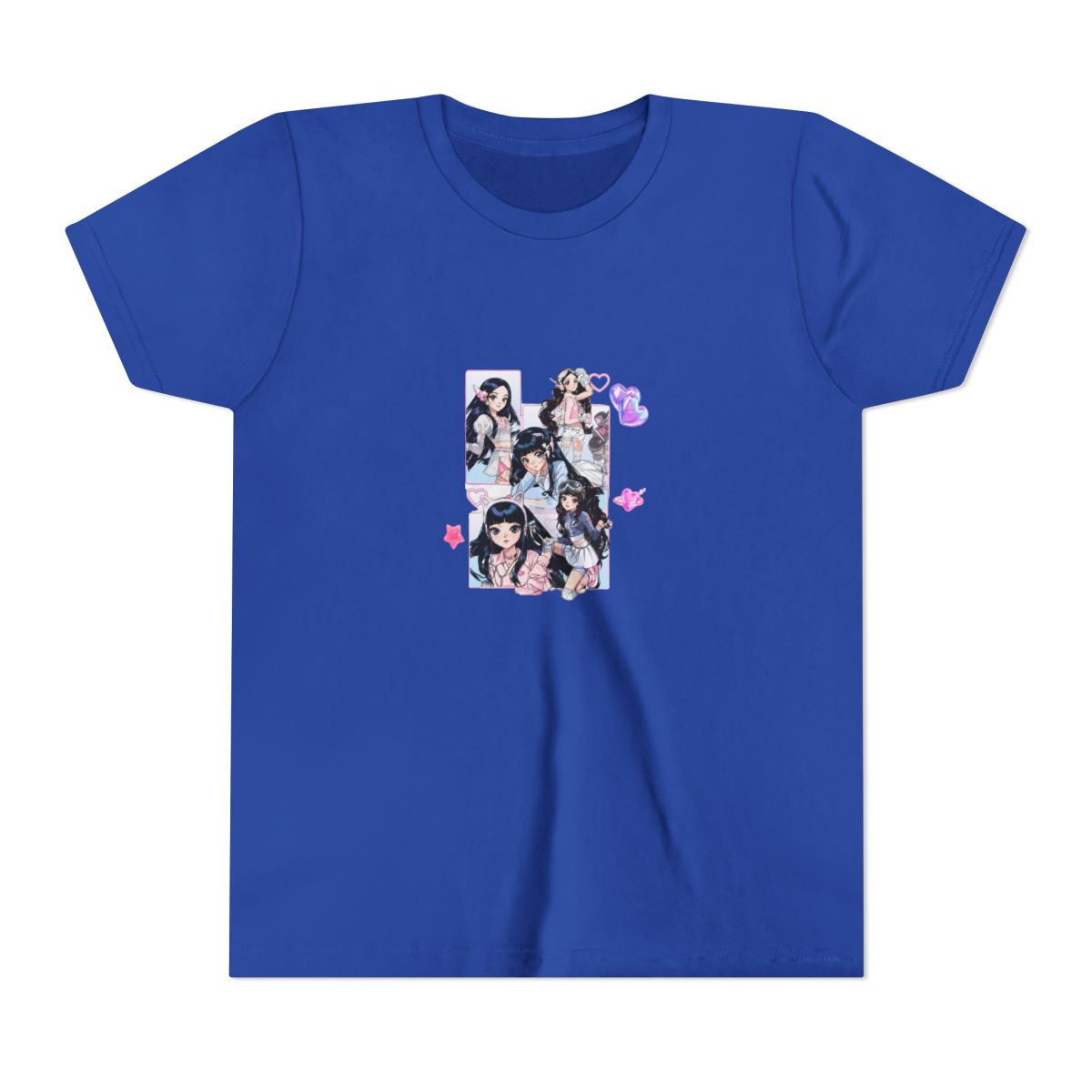 NewJeans anime collage T Shirt | K-pop girl group graphic Kids tee - alternate angle 4, merchandise