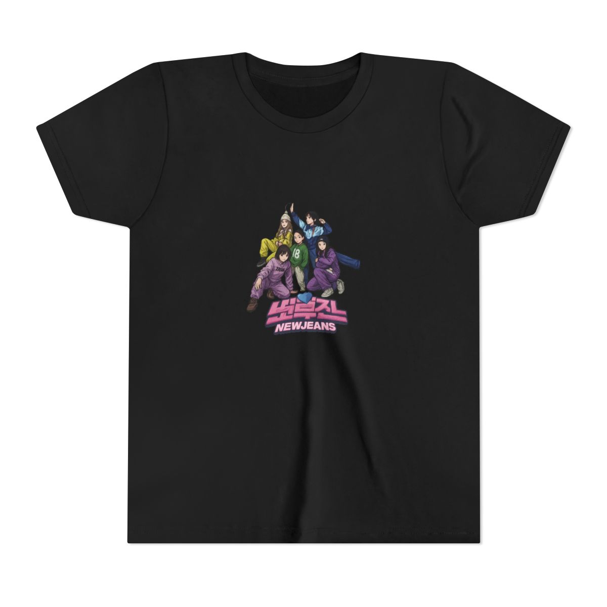 NewJeans K-Pop Bunny Fan Graphic Kids T-Shirt - alternate angle 2, merchandise