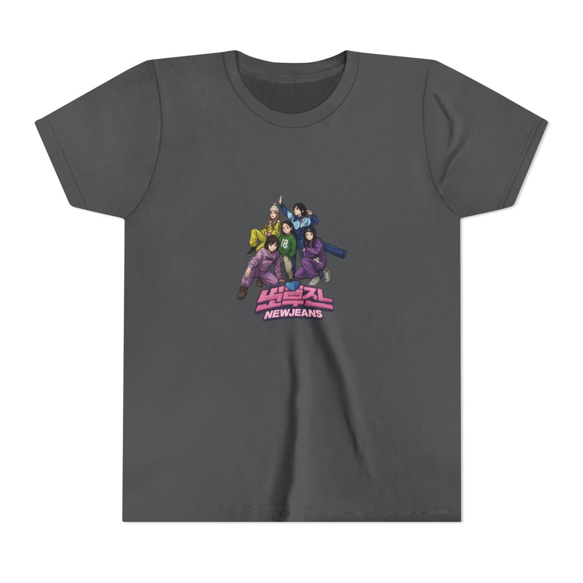 NewJeans K-Pop Bunny Fan Graphic Kids T-Shirt - alternate angle 5, merchandise