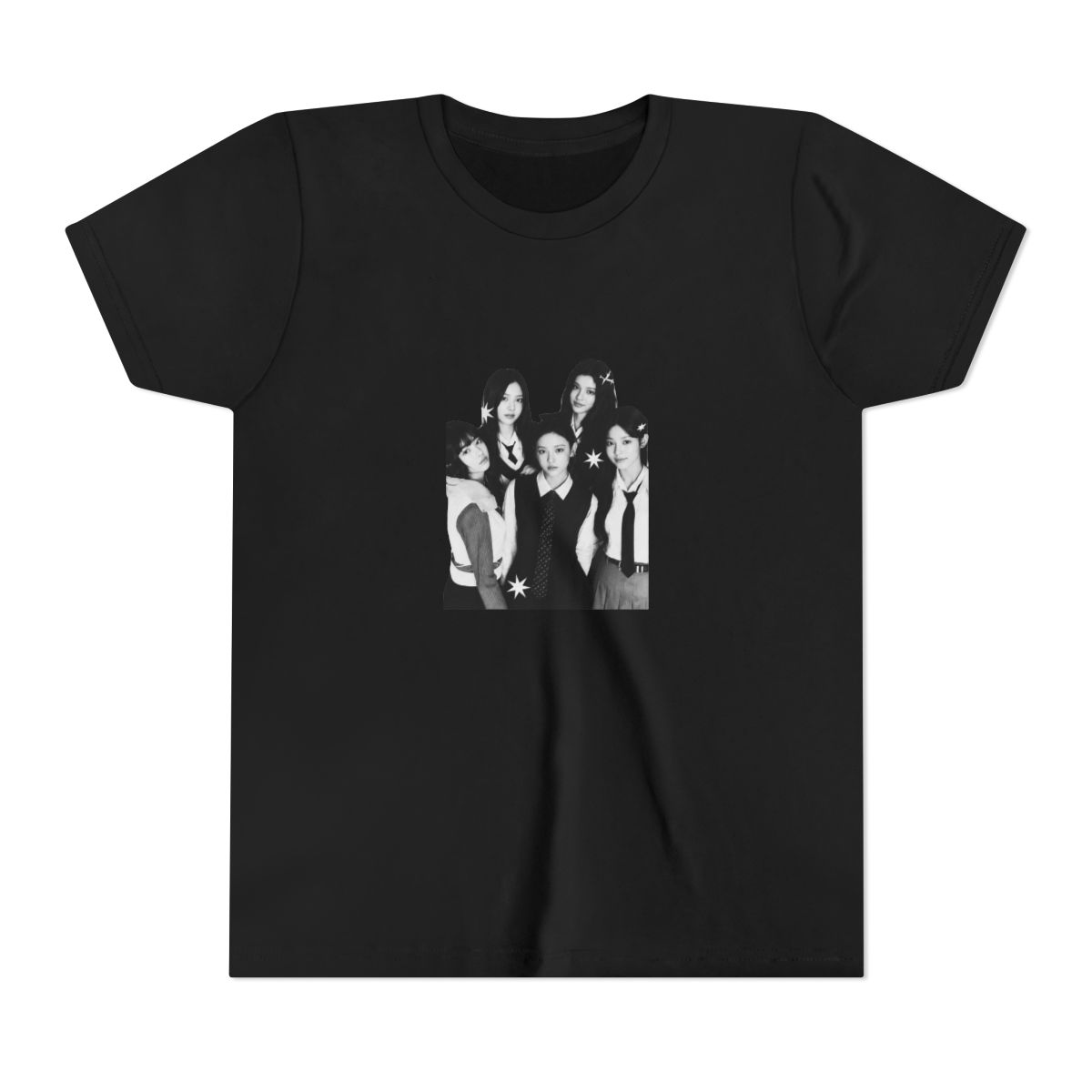 NewJeans Never End Kpop T Shirt, NewJeans Graphic Tee, Korean Girl Group Shirt, Aesthetic Kpop Merch, Minimalist Idol Tee, Streetwear Top (Kids) - alternate angle 2, merchandise