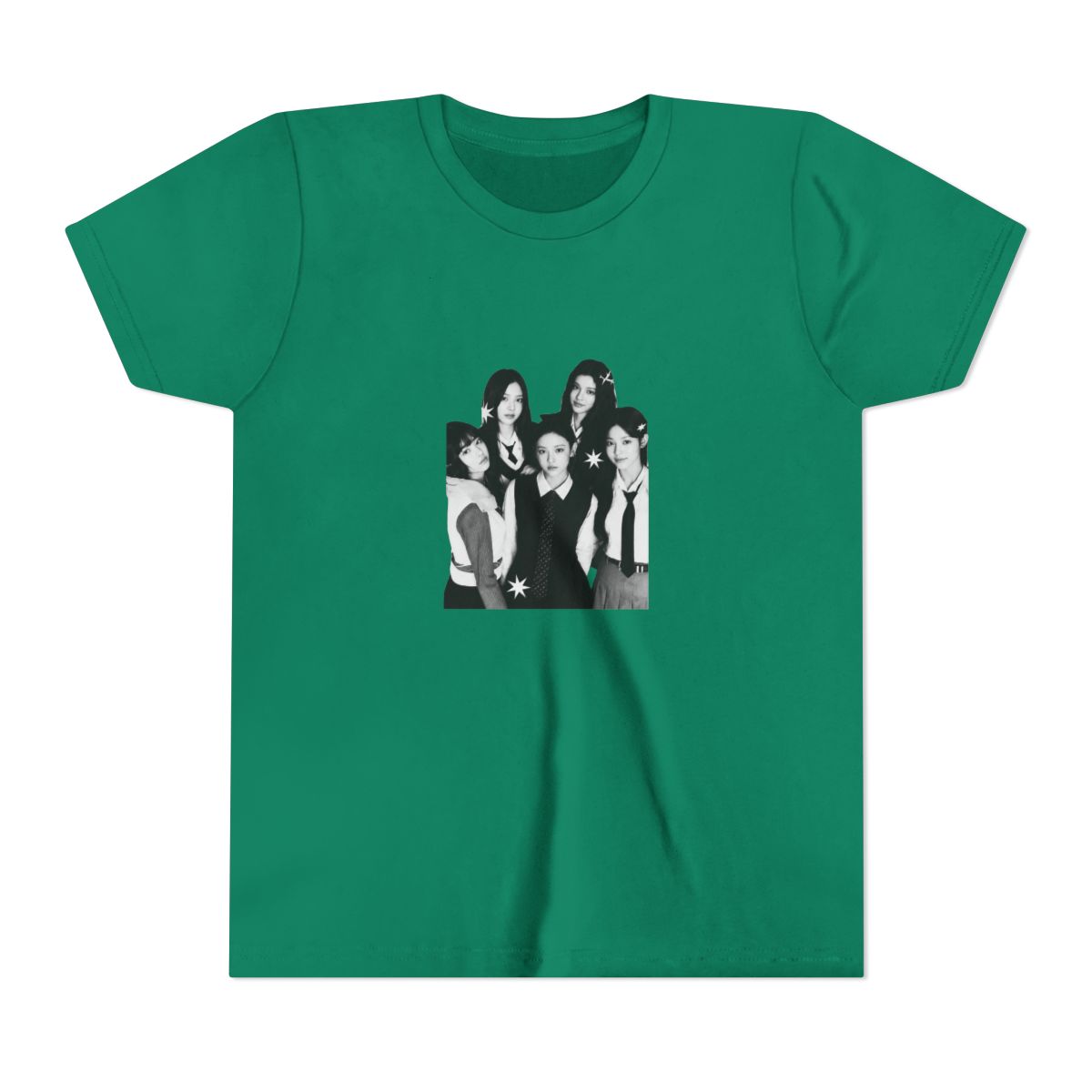 NewJeans Never End Kpop T Shirt, NewJeans Graphic Tee, Korean Girl Group Shirt, Aesthetic Kpop Merch, Minimalist Idol Tee, Streetwear Top (Kids) - alternate angle 3, merchandise