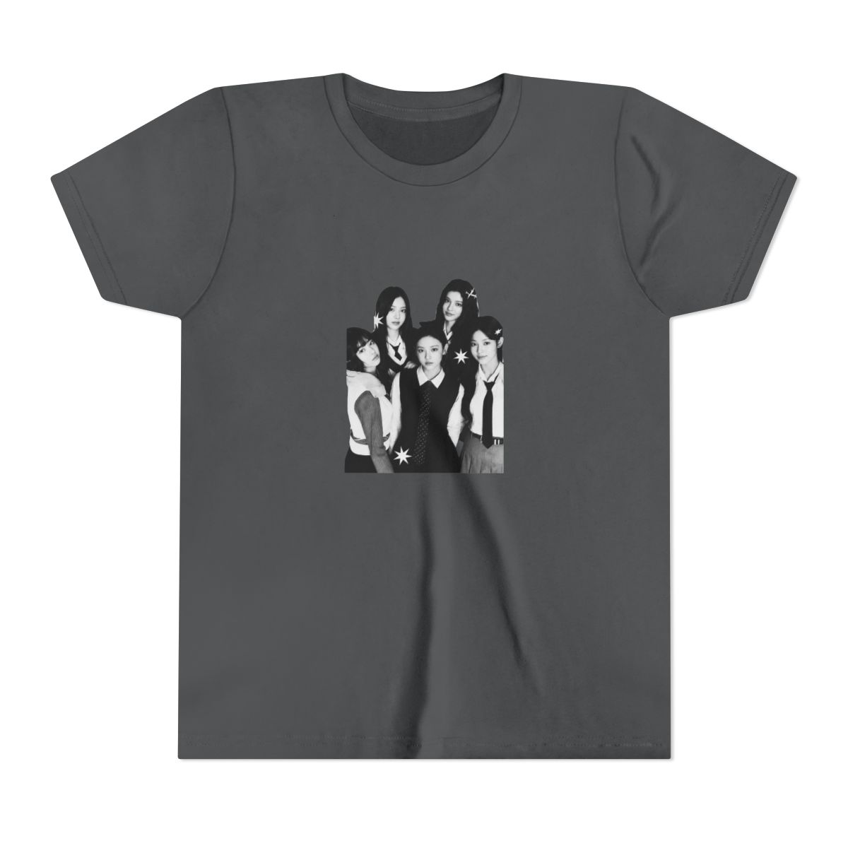 NewJeans Never End Kpop T Shirt, NewJeans Graphic Tee, Korean Girl Group Shirt, Aesthetic Kpop Merch, Minimalist Idol Tee, Streetwear Top (Kids) - alternate angle 5, merchandise